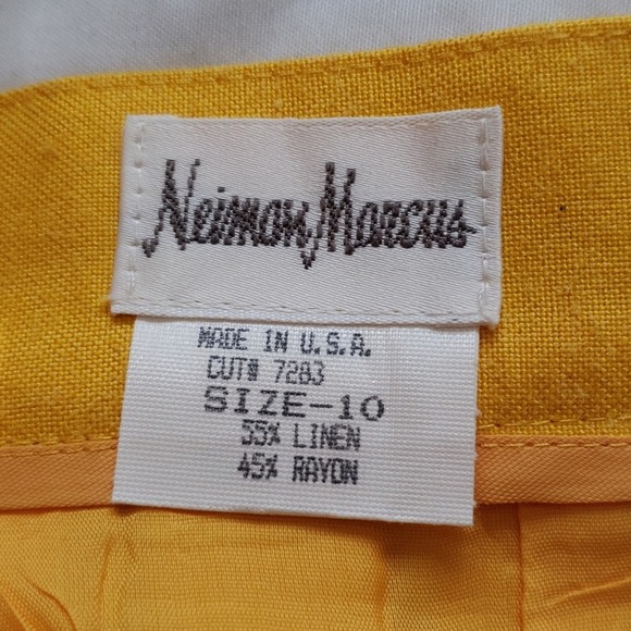 Neiman Marcus Vintage Yellow Pleated Skirt 10 - Picture 5 of 8